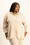 Dani Oversized Satin Shirt - Stone - 2XL