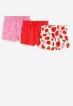 3-PACK Jersey Shorts - Bright Red Strawberries