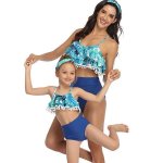 Matching Mom Or Daughter Blue Lagoon Frill Two-piece Bikini - XL