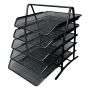 : M755 Wire Mesh Metal Desk Letter Tray Set - 5-TIER Black