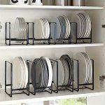 Stainless Steel Kitchen Organizer - Rust-proof Countertop Cutlery & Utensil Holder Vertical Cabinet Storage For Plates Bowls Cup