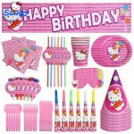 Hello Kitty Princess-themed Birthday Party Kit - Sanrio Licensed Includes Banners Napkins Cups & Plates For Festive Celebrations