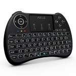 Wireless Qwerty Backlit Media Touchpad Keyboard - Black - H9+