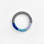 Dynamic Bracelet White Zig Zag Teal Aqua Blue
