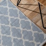 Handwoven Jacquard Rug 50 X 80CM - Moroccan - Light Grey