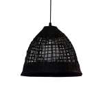 Delta Rattan Pendant Light Black Natural - Natural