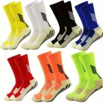 4PCS Athletic Mid-calf Socks For Running & Fitness - Breathable Sweat-wicking With Non-slip Grip