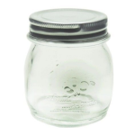 6 Pack Embossed Jar With Silver Lid 8CM H 150ML