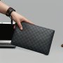 Plaid Pattern Envelope Bag Men's Fashionable Handbag Casual Phone Wrist Bag Clutch Bag With Multi Slots For Cards