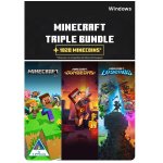 Microsoft Minecraft Triple Bundle Minecraft Bedrock Edition Minecraft Dungeons And Minecraft Lege Legends Windows