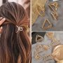 1/3/5PCS Fashion Hollow Heart Metal Hair Claw Clips Simple Non Slip MINI Geometric Bangs Barrettes Hair Jaws For Women Girls Daily