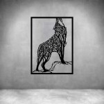 Wolf Howling At Moon - Grey L 740 X H 1000MM