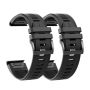 26MM Silicone Strap For Garmin Fenix 5X/ 6X/ 7X- Black- 2 Pack