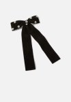 Tilly Hair Bow- Black Velvet diamante