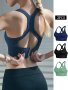 3-PACK Plus Size Sports Bras For Women Wire-free Shockproof Racerback Fitness Bras Gathered Gym Vest Style Bra Tops