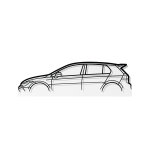 Steel Silhouette Wall Art - Vw Golf MK8 R-line 600X215X2MM - Autostyle Motorsport South Africa