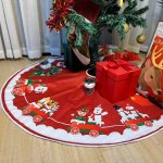 Santa Claus Christmas Tree Skirt - Festive Holiday Decoration Polyester Perfect For Home & Party