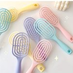 Colorful Hollow Massage Comb For Smooth And Soft Hair - Detangle Brush For Natural Styling