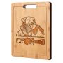 Laser Engraved Bamboo Cutting Board Duck Call Hunting Scene Dog Lover Gift