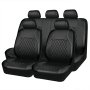 Universal Leather Car Seat Covers For Two Front Seats/for Five Seats Pu Leather Breathable Sponge Filled All-season Hand Washable