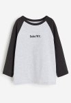 Long-sleeved Raglan T-Shirt - Light Grey