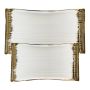Stylist Platter Porcelain Ribbed With Gold Rim 2PC Set