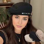Vintage Belt Decor Beret Hats Classic Solid Color Painter Cap Lightweight Berets For Women Autumn & Winter