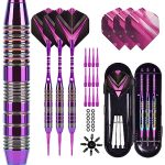Himmbods Soft Tip Darts Set 3 Aluminum Shaft Professional Darts Plastic Tip Sets 2BA Replacement Tips + Extra 3 Dart Flights 3 R
