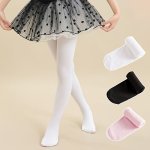 A Pair Of Girl's Solid Thin Pantyhose Comfy Breathable Soft Pantyhose For All Seasons Wearing