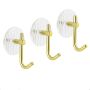 Pack Of 3 Acrylic Self Adhesive Wall Hooks For Bathroom