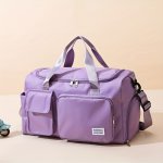 Multi Pocket Luggage Duffle Bag Waterproof Zipper Travel Bag With Shoe Compartment Lightweight Sports Gym Bag