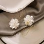 Vintage Flower Dangle Earrings Light Luxury Floral Hook Earrings For Daily Party Banquet Wear