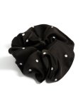 Black & Cream Micro Polka Dot Fabric Statement Scrunchie