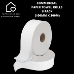 Commercial Paper Towel Rolls 6 Pack - 100MM X 300M