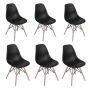 Wooden Leg Dining Chairs - Pack Of Six - Black Colour