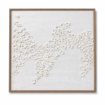 White Floral Wall Frame 100×100 WF011