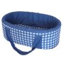 Newborn Carry Cot Gingham Blue Check Gingham Portable Baby Bassinet