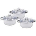 6-PIECE Stainless Steel Cookware Pot Set With Glass Lids Compatible With Induction Stoves