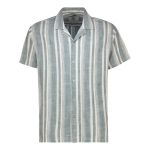 Mens Linen Blend Stripe Shirt