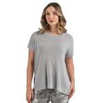 Ribbed Lurex Boxy Top - Silver Free