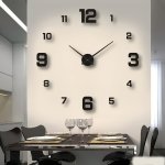 Modern 3D Digital Wall Clock With Super Large Night Light Display Silent Wall Sticker Clock For Living Room And Bedroom Decorati