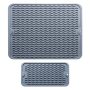 Silicone Dish Drying Mat - 2 Packs Of Non-slip Silicone Mat Easy Clean Drying Mat Large Heat-resistant Dish Drainer Mat For Kitchen Counter Sink Ref