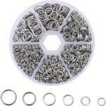 1390PCS O-ring Connector Metal Open Jump Ring Set Jump Ring For Diy Handmade Bracelet Earrings Necklace Connector