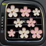 4PCS SET Small Daisy Flower Design Car Air Outlet Perfume Decorative Clip Car Air Fresheners Clips Car Decoration Car Accessorie