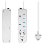 4 Way Extension Lead With 1X Type C + 1X USB 2M - White