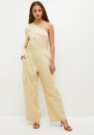 Asym Cargo Jumpsuit - Stone