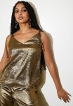 Metallic Strappy Cami - Gold