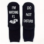 1 Pair 'do Not Disturb Watching Racing' Non-slip Cotton Socks - Thick Warm & Breathable For Fall winter