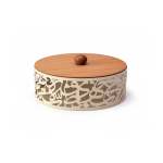 Calligraphy Design 25CM Wooden Dessert Server Cream