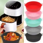 Air Fryer Liners For 4-7QT 20.32 Cm Silicone Air Fryer Liners Pot Food Safe Air Fryer Oven Accessories Replacement Of Parchment Paper Reusable Air